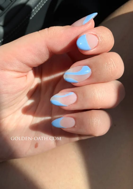 Light Blue & Baby Blue Nail Art Ideas