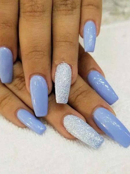 Light Blue & Baby Blue Nail Art Ideas