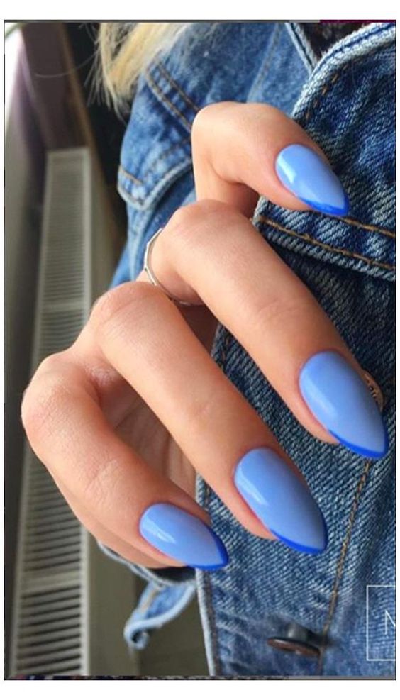 Light Blue & Baby Blue Nail Art Ideas