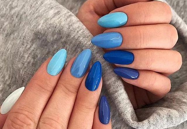 Light Blue & Baby Blue Nail Art Ideas